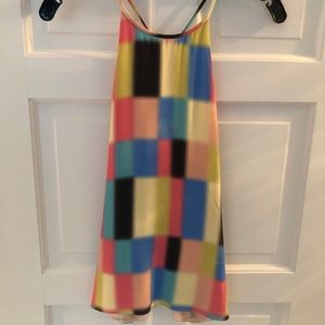 Tibi iconic racer back silk tank